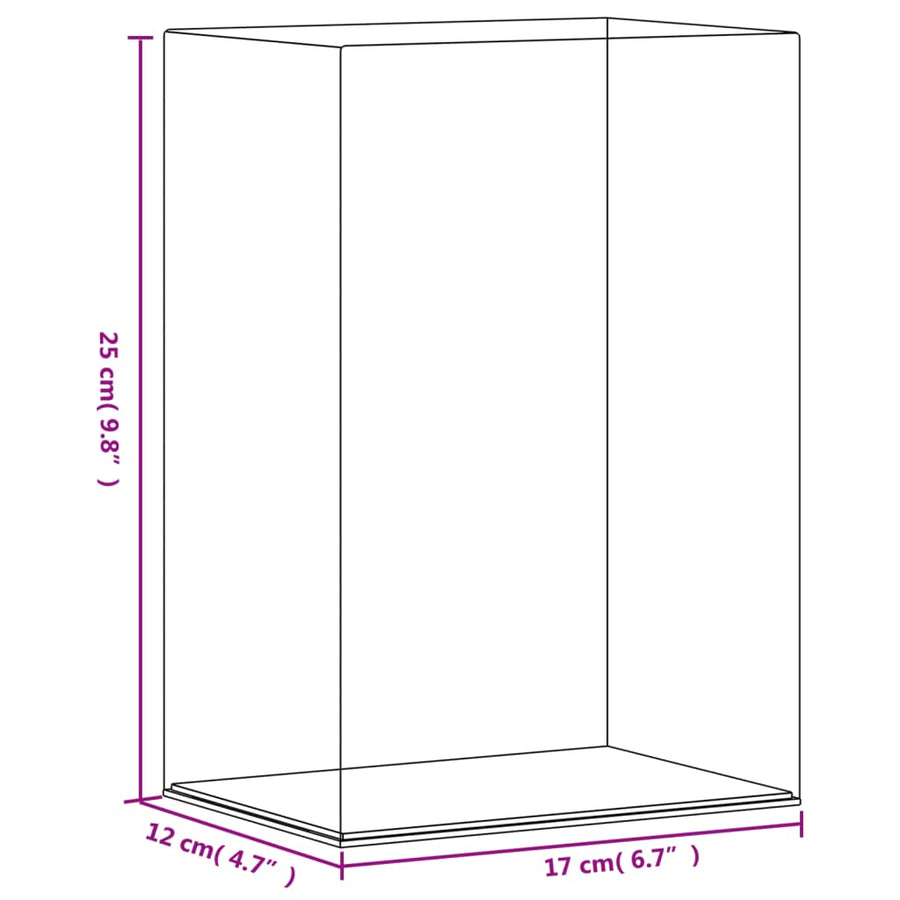 Vitrine Transparant Acryl 17 x 12 x 25 cm