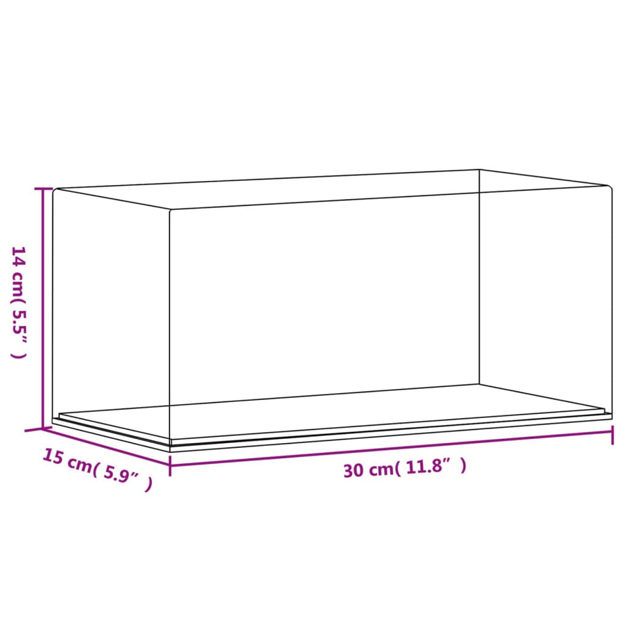 Vitrine Transparant Acryl 30 x 15 x 14 cm