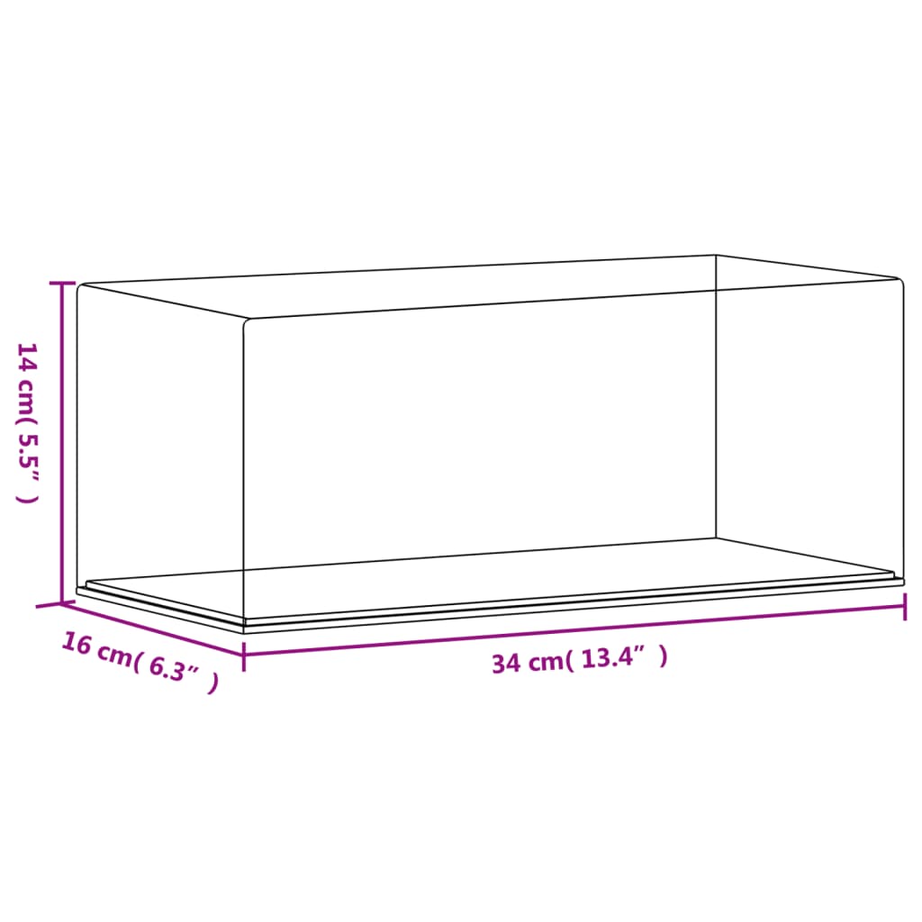 Vitrine Transparant Acryl 34 x 16 x 14 cm