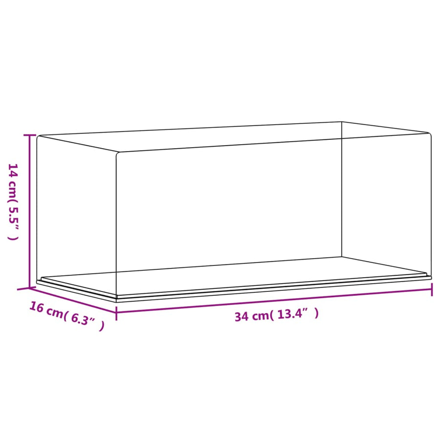 Vitrine Transparant Acryl 34 x 16 x 14 cm
