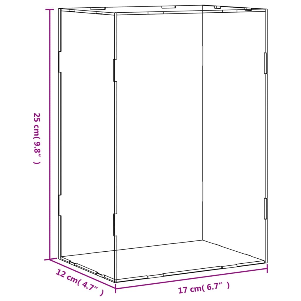 Vitrine Transparant Acryl 17 x 12 x 25 cm