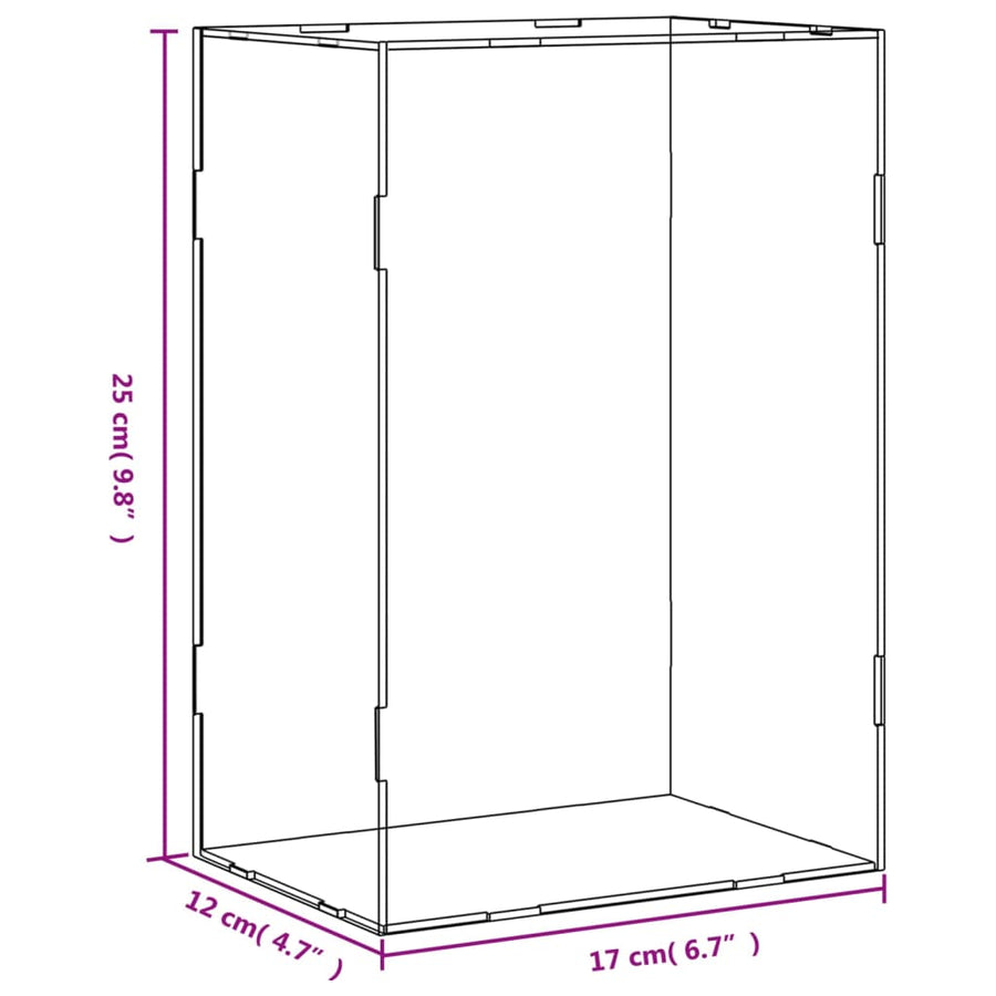 Vitrine Transparant Acryl 17 x 12 x 25 cm