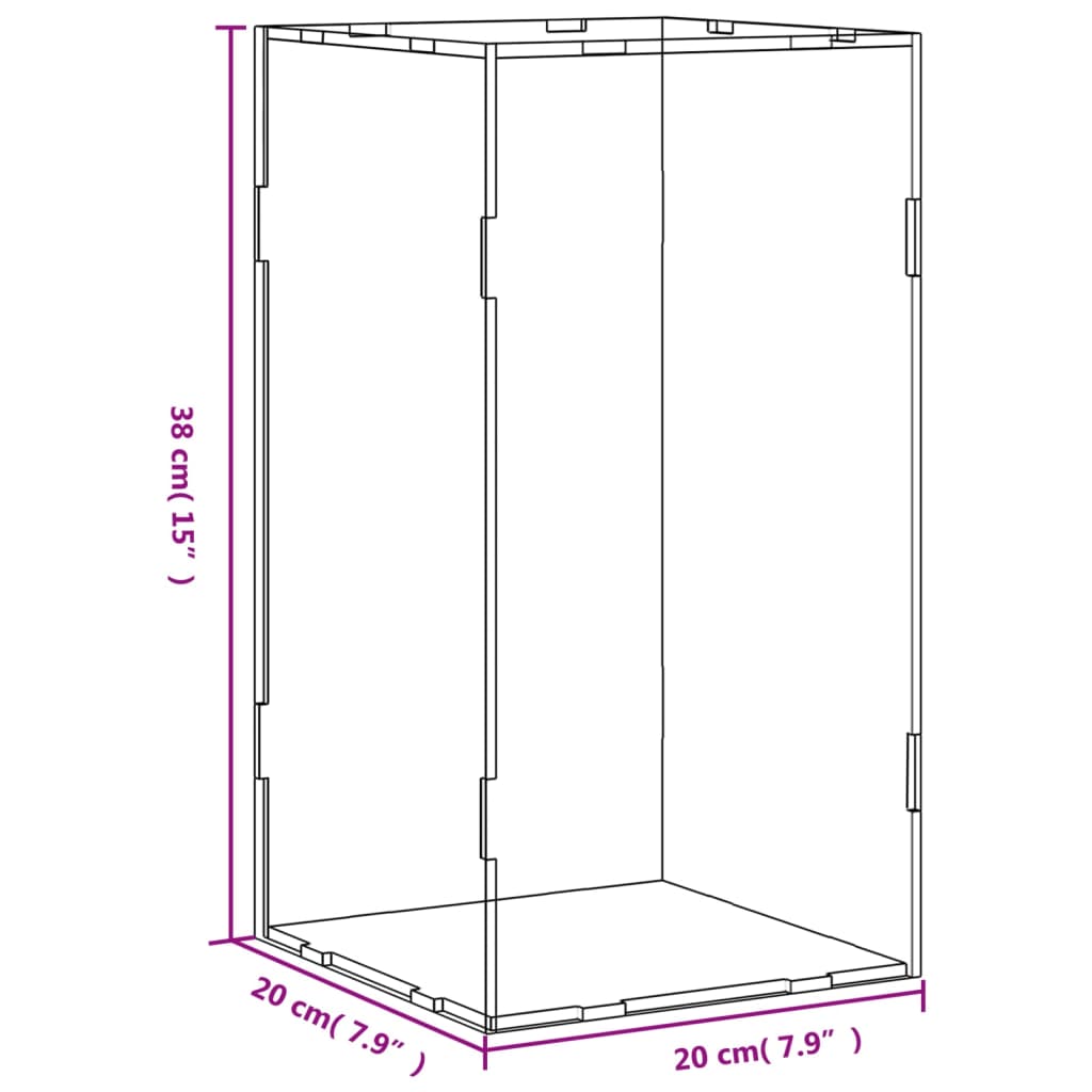 Vitrine Transparant Acryl 20 x 20 x 38 cm