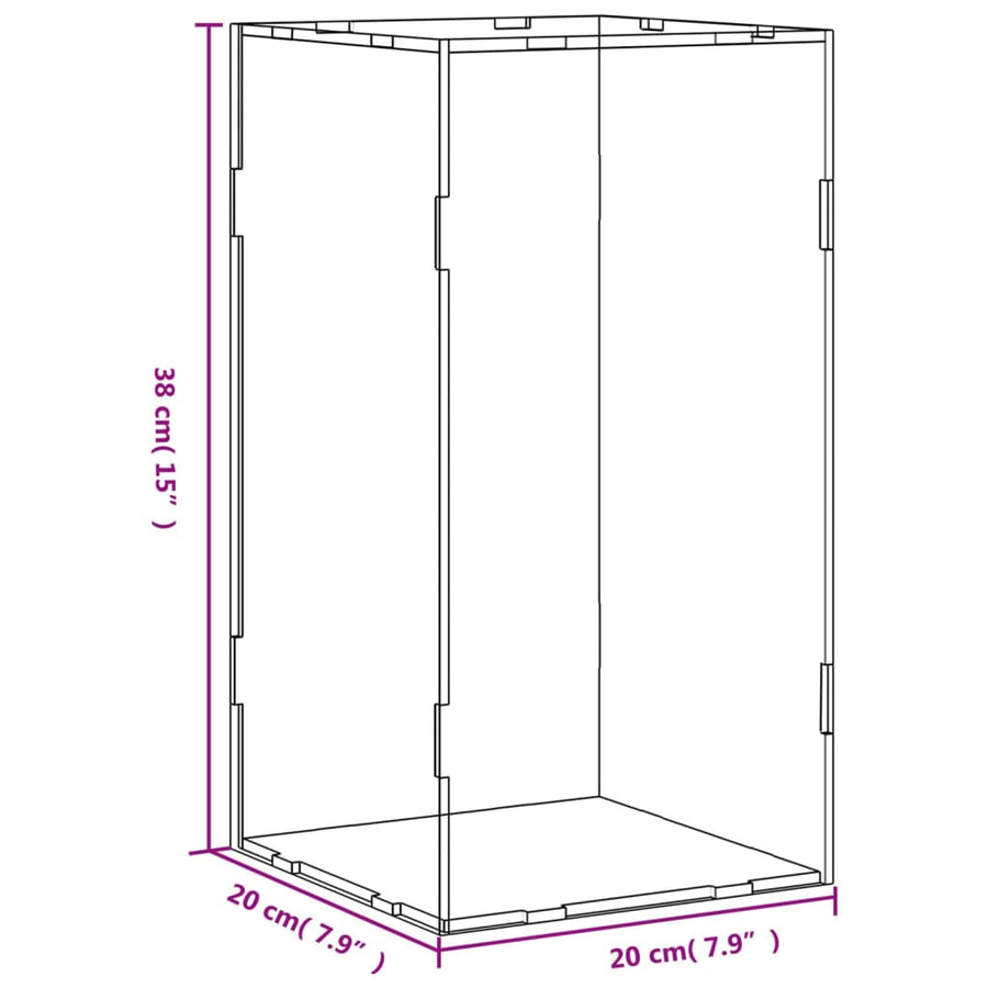 Vitrine Transparant Acryl 20 x 20 x 38 cm