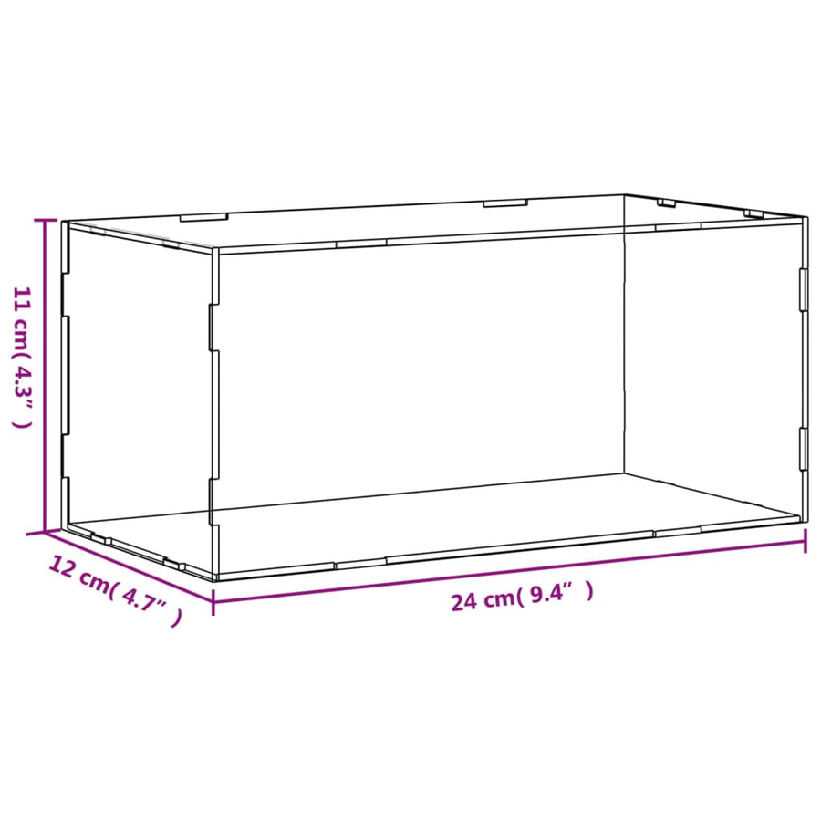 Vitrine Transparant Acryl 24 x 12 x 11 cm