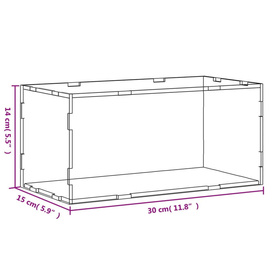 Vitrine Transparant Acryl 30 x 15 x 14 cm