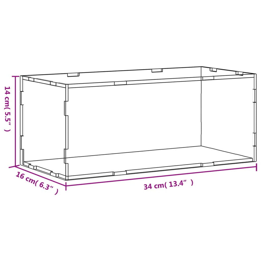 Vitrine Transparant Acryl 34 x 16 x 14 cm