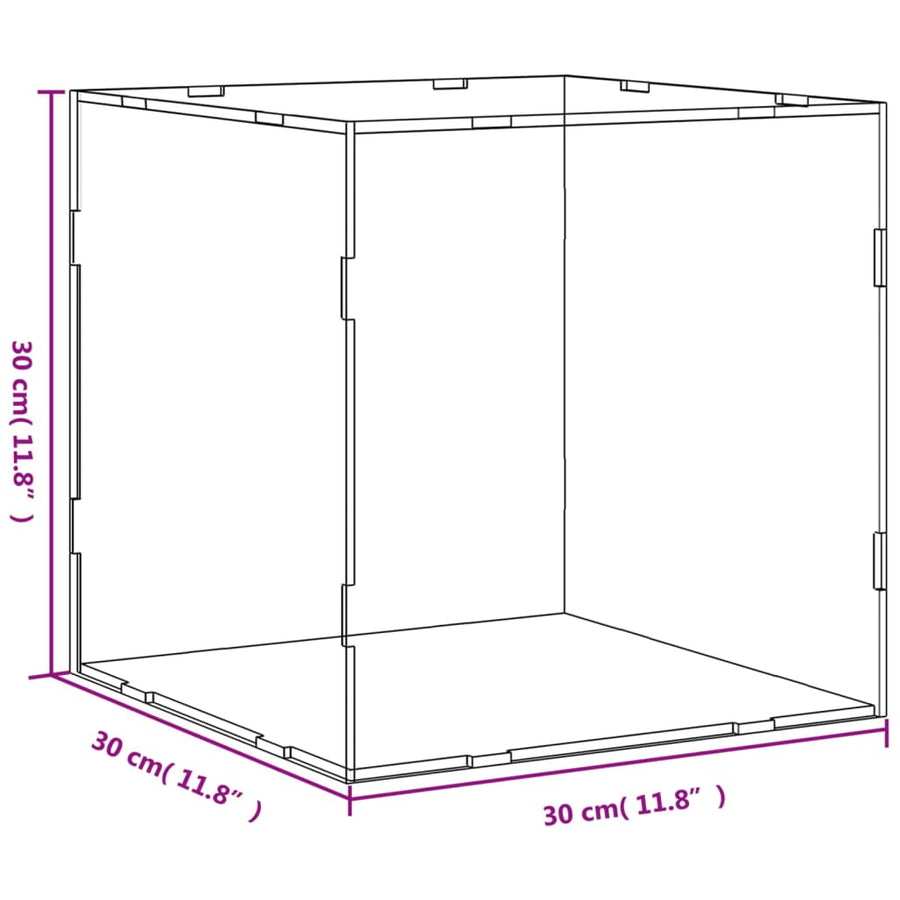 Vitrine Transparant Acryl 30 x 30 x 30 cm