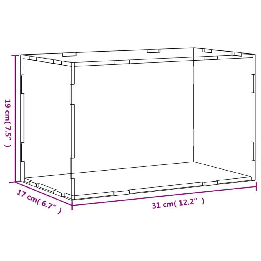 Vitrine Transparant Acryl 31 x 17 x 19 cm