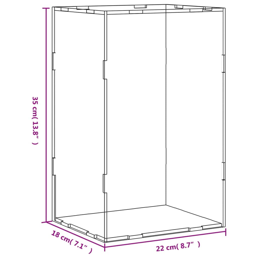 Vitrine Transparant Acryl 22 x 18 x 35 cm