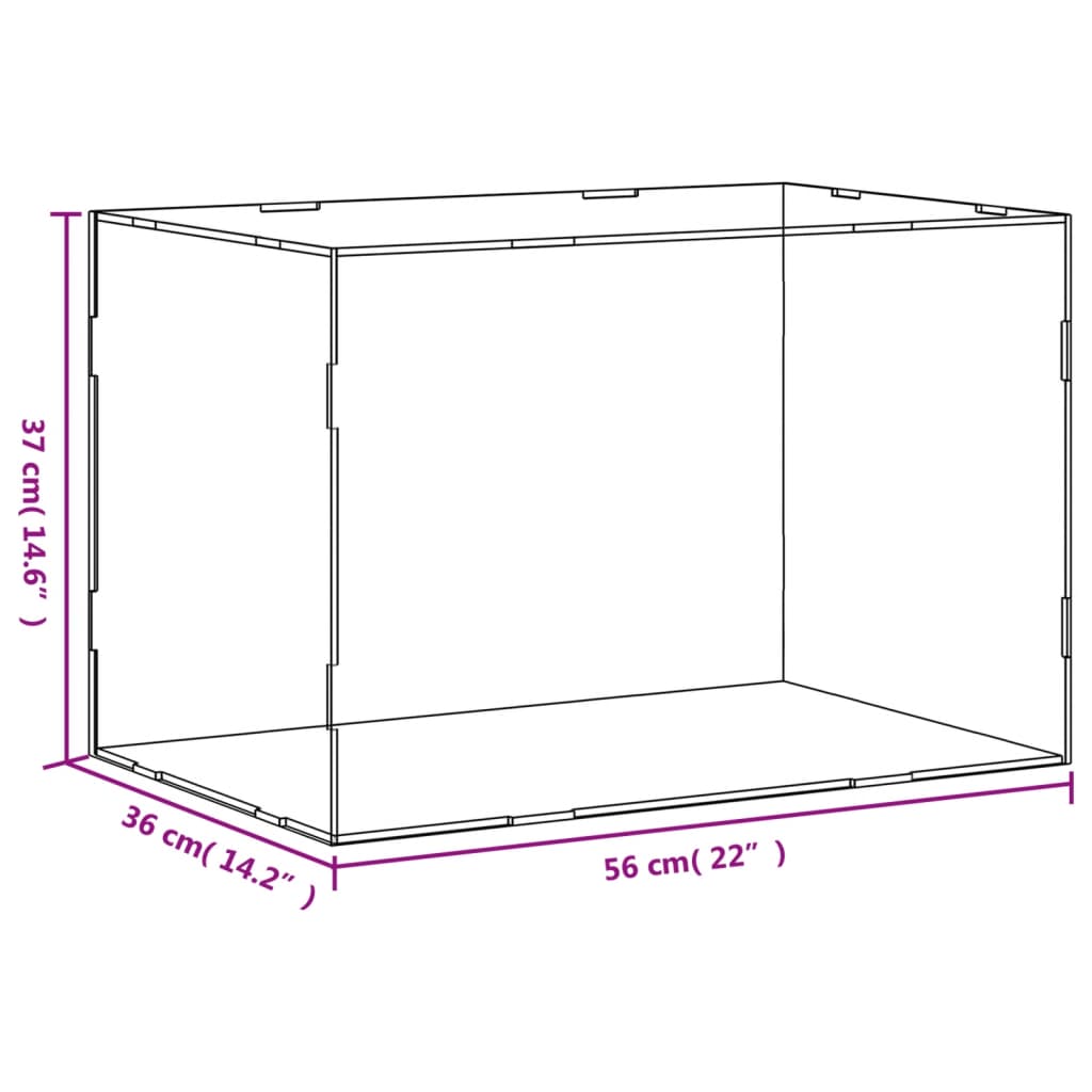 Vitrine Transparant Acryl 56 x 36 x 37 cm