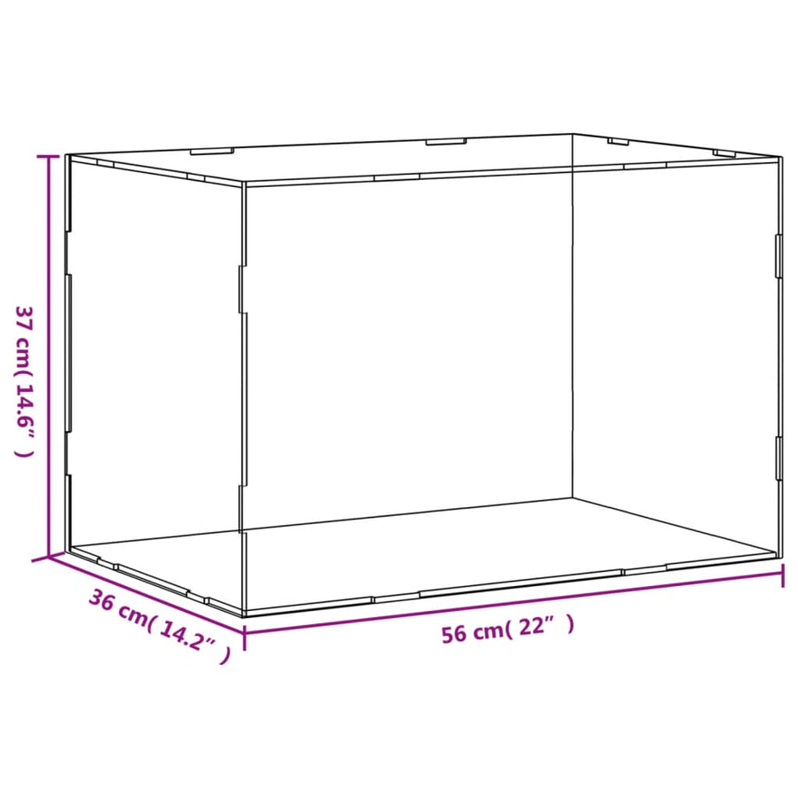 Vitrine Transparant Acryl 56 x 36 x 37 cm