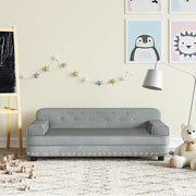 Kinderbank 90x53x30 cm fluweel lichtgrijs