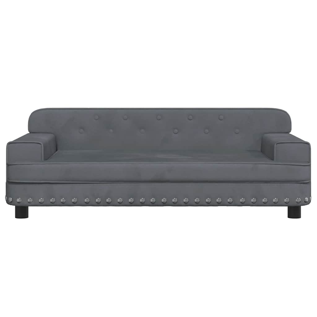 Kinderbank 90X53X30 Cm Fluweel Donkergrijs