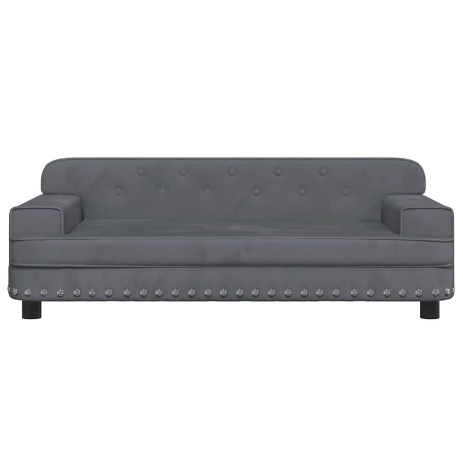 Kinderbank 90X53X30 Cm Fluweel Donkergrijs
