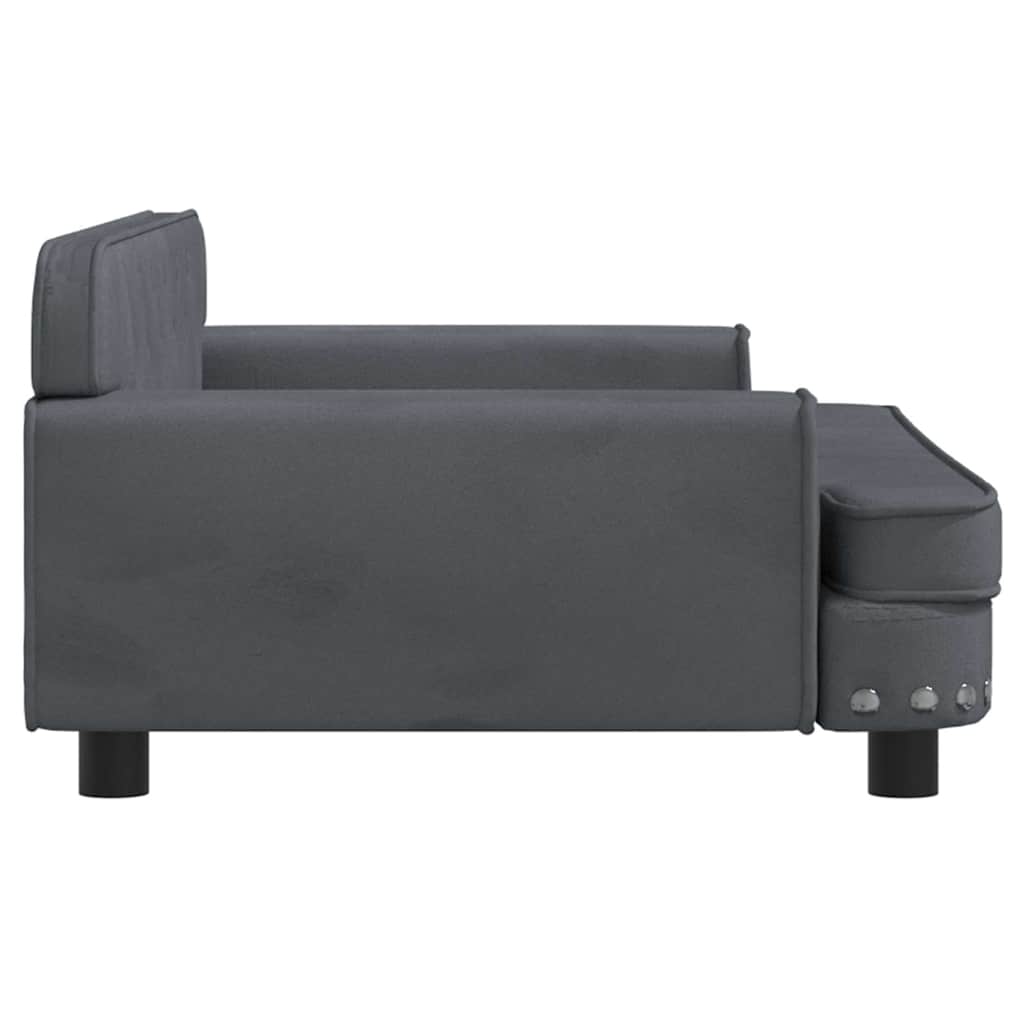 Kinderbank 90X53X30 Cm Fluweel Donkergrijs