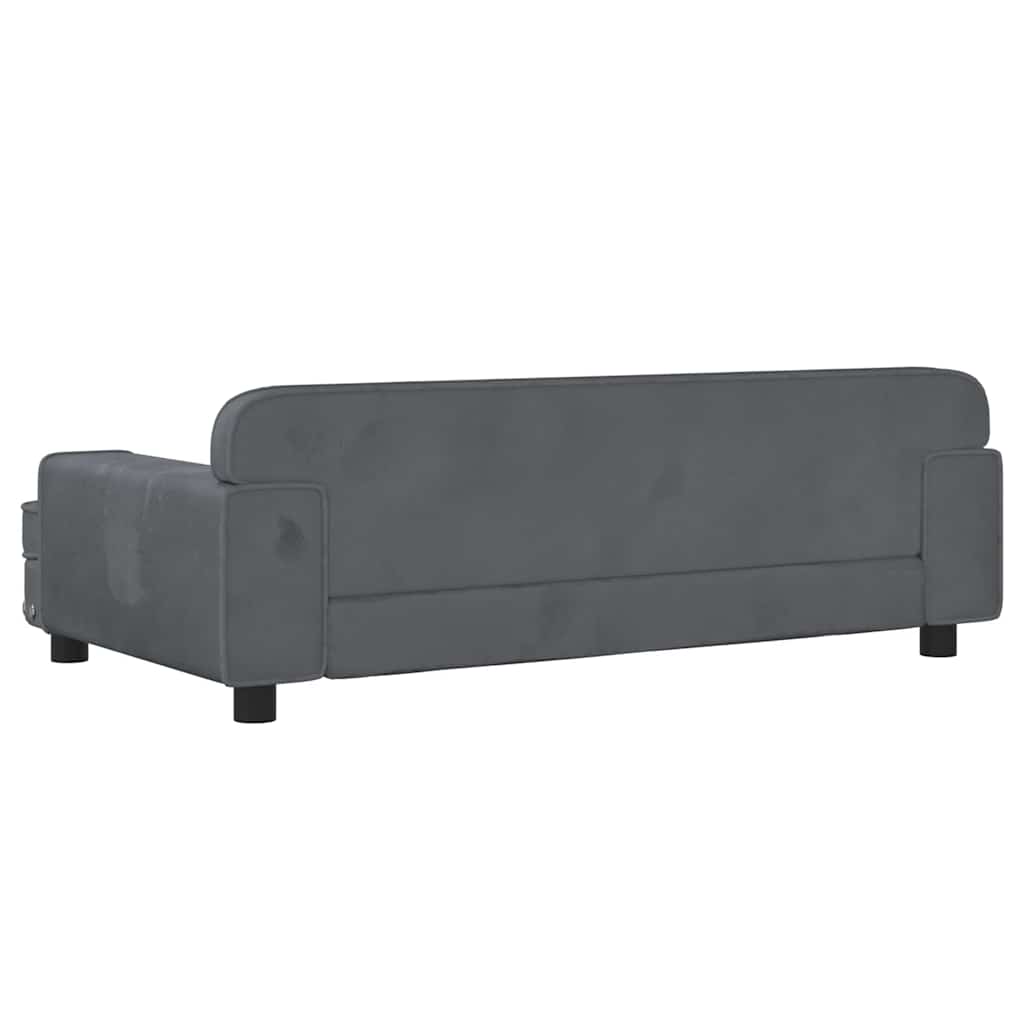 Kinderbank 90X53X30 Cm Fluweel Donkergrijs