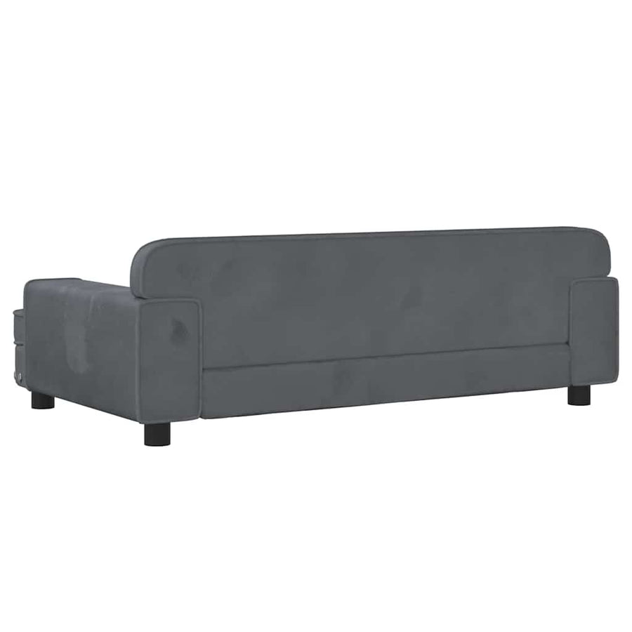 Kinderbank 90X53X30 Cm Fluweel Donkergrijs