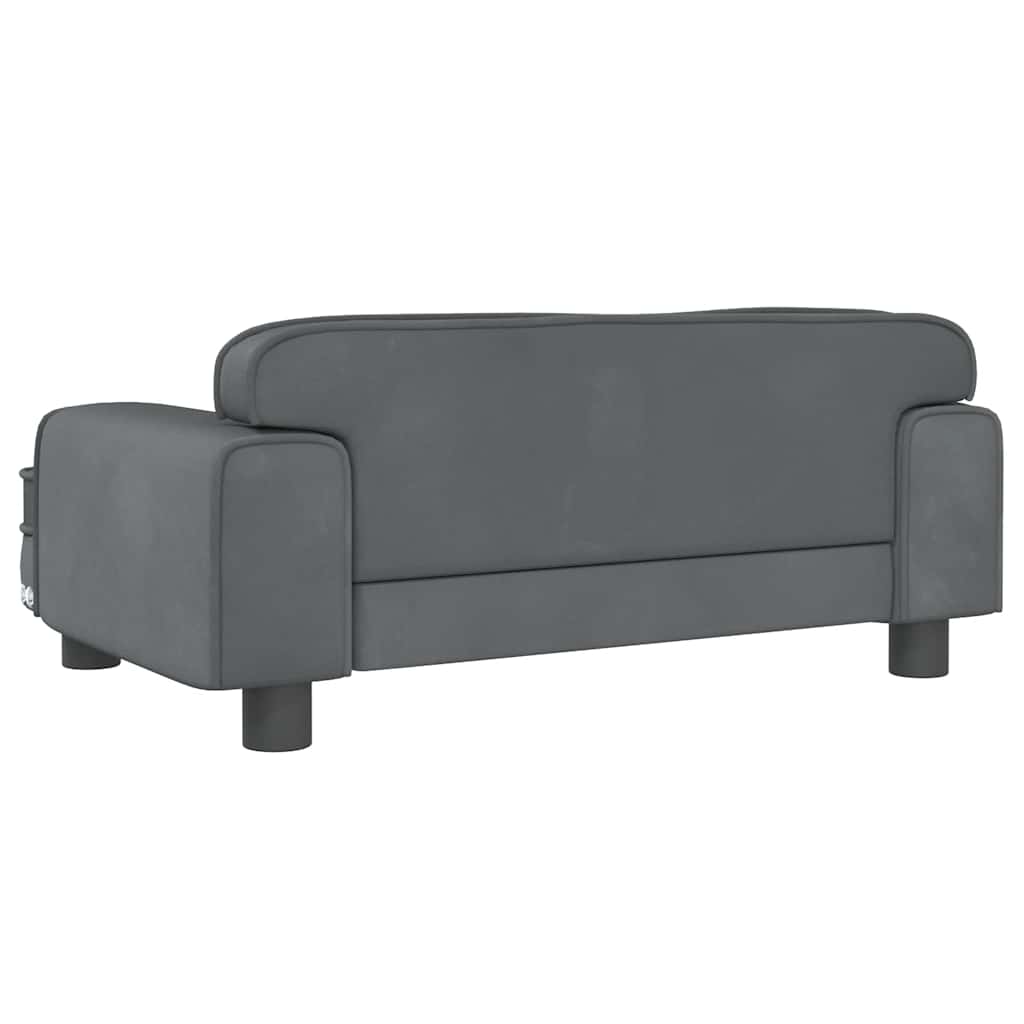 Kinderbank 70X45X30 Cm Fluweel Donkergrijs