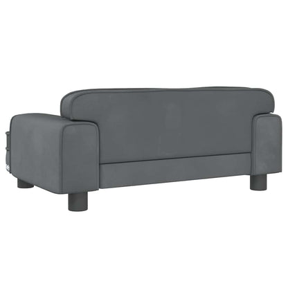 Kinderbank 70X45X30 Cm Fluweel Donkergrijs