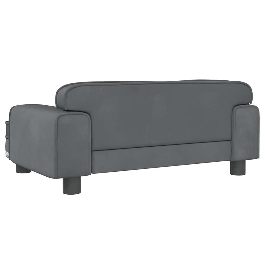 Kinderbank 70X45X30 Cm Fluweel Donkergrijs