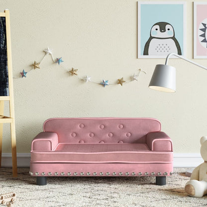 Kinderbank 70X45X30 Cm Fluweel Roze