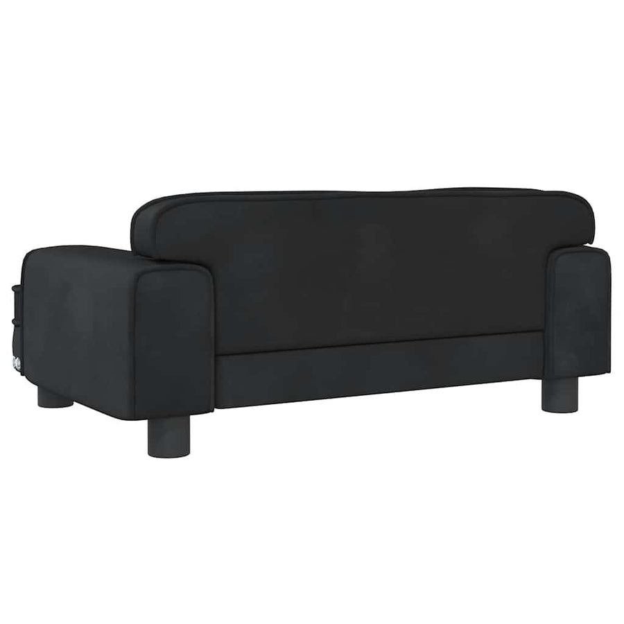 Kinderbank 70X45X30 Cm Fluweel Zwart