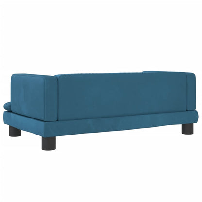 Kinderbank 80X45X30 Cm Fluweel Blauw