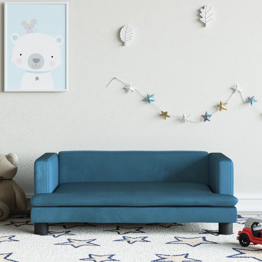Kinderbank 80X45X30 Cm Fluweel Blauw
