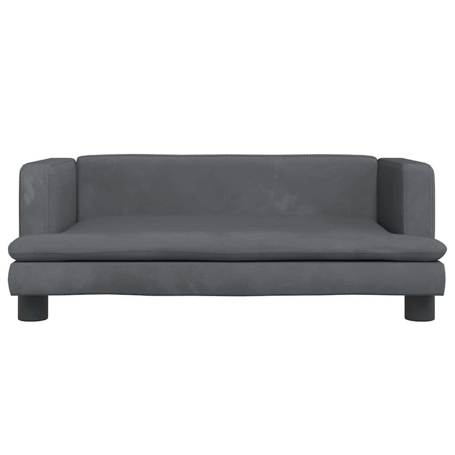 Kinderbank 80X45X30 Cm Fluweel Donkergrijs