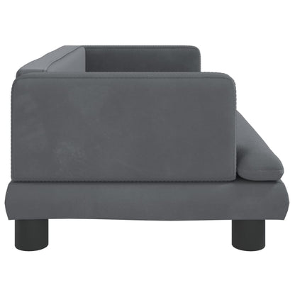 Kinderbank 80X45X30 Cm Fluweel Donkergrijs