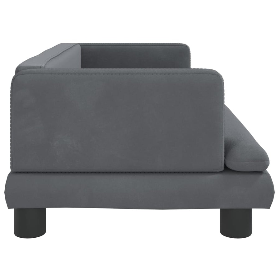 Kinderbank 80X45X30 Cm Fluweel Donkergrijs
