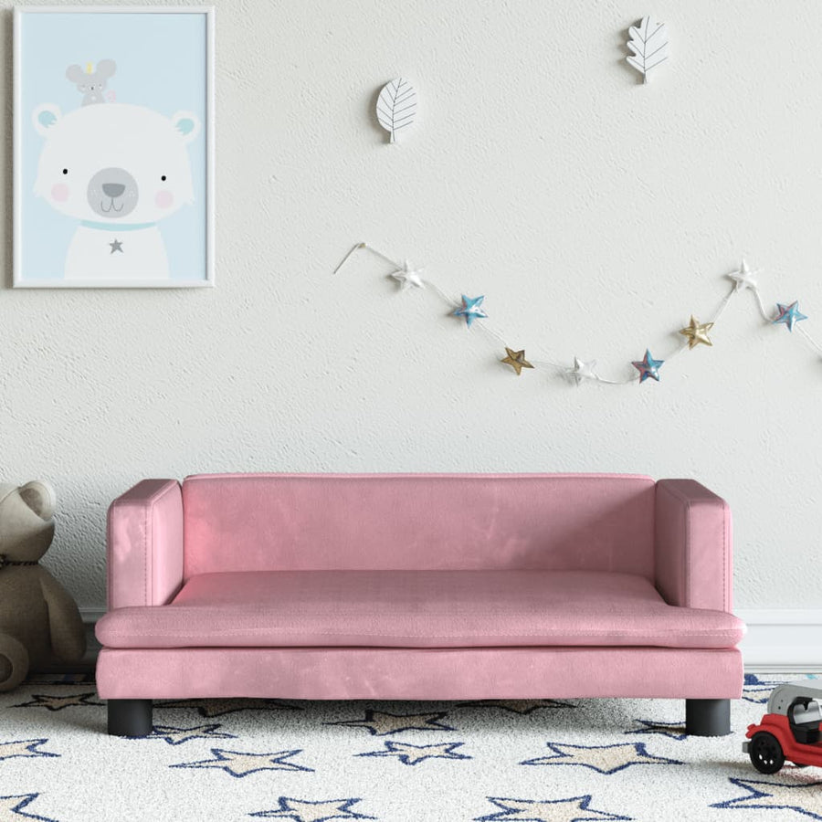 Kinderbank 80X45X30 Cm Fluweel Roze