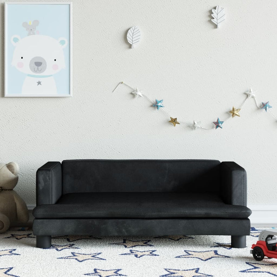 Kinderbank 80X45X30 Cm Fluweel Zwart
