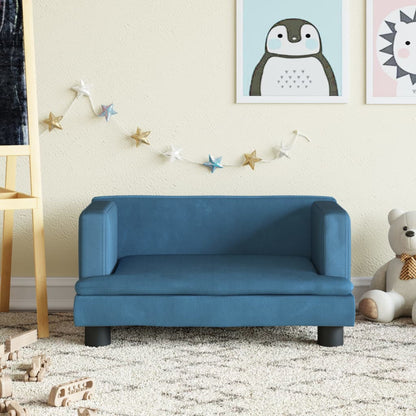 Kinderbank 60X40X30 Cm Fluweel Blauw