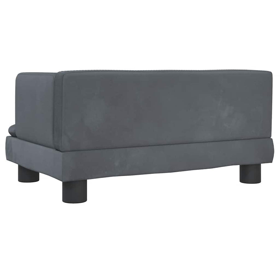 Kinderbank 60X40X30 Cm Fluweel Donkergrijs