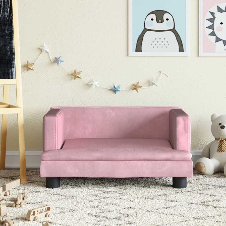 Kinderbank 60X40X30 Cm Fluweel Roze