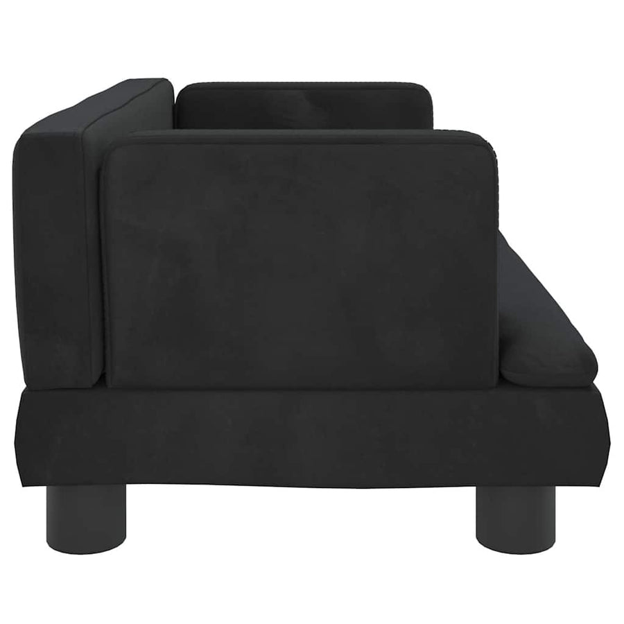 Kinderbank 60X40X30 Cm Fluweel Zwart
