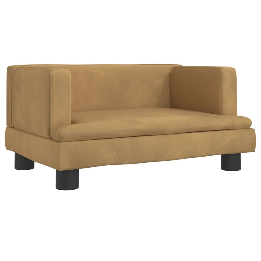 Kinderbank 60X40X30 Cm Fluweel Bruin 60 x 40 x 30 cm