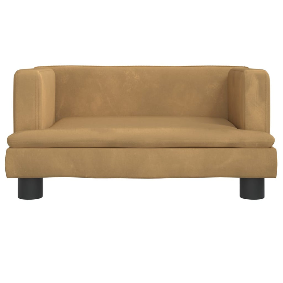 Kinderbank 60X40X30 Cm Fluweel Bruin 60 x 40 x 30 cm