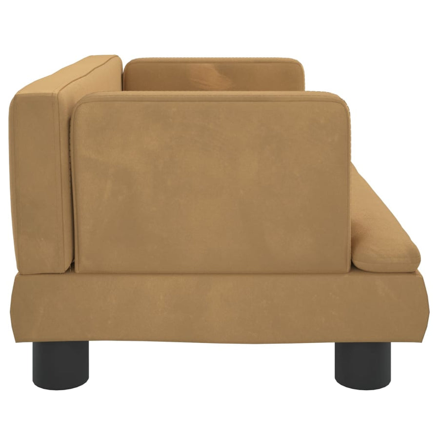 Kinderbank 60X40X30 Cm Fluweel Bruin 60 x 40 x 30 cm
