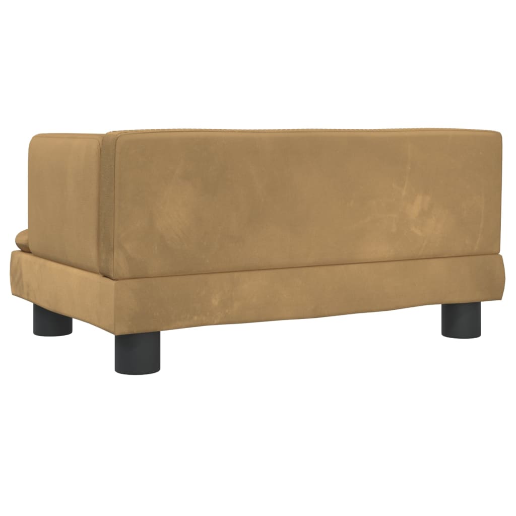 Kinderbank 60X40X30 Cm Fluweel Bruin 60 x 40 x 30 cm