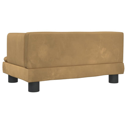 Kinderbank 60X40X30 Cm Fluweel Bruin 60 x 40 x 30 cm