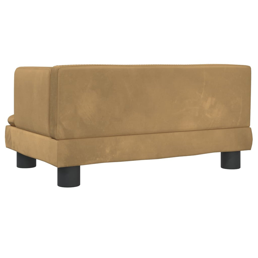 Kinderbank 60X40X30 Cm Fluweel Bruin 60 x 40 x 30 cm