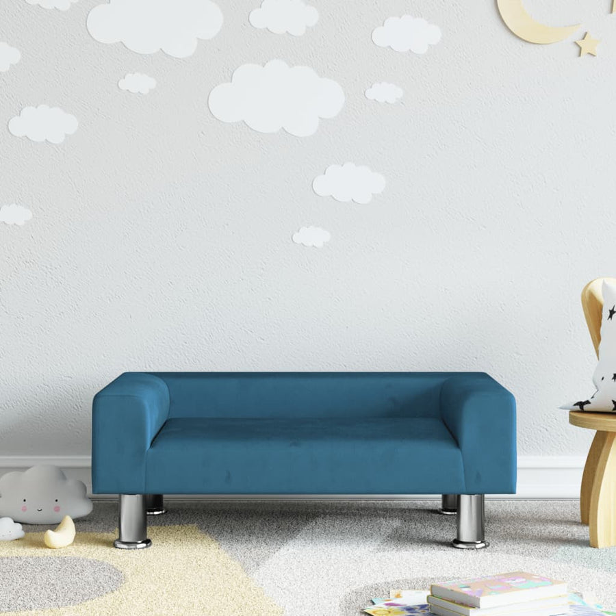 Kinderbank 70X45X26,5 Cm Fluweel Blauw 70 x 45 x 26.5 cm