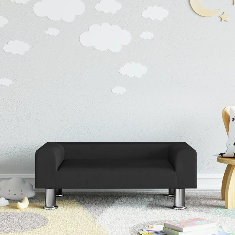 Kinderbank 70X45X26,5 Cm Fluweel Zwart