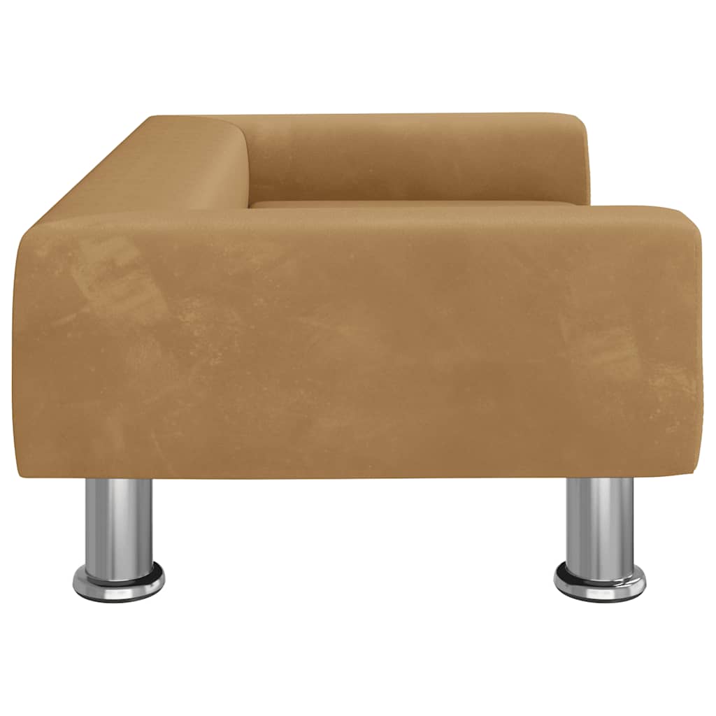 Kinderbank 70x45x26,5 cm fluweel bruin