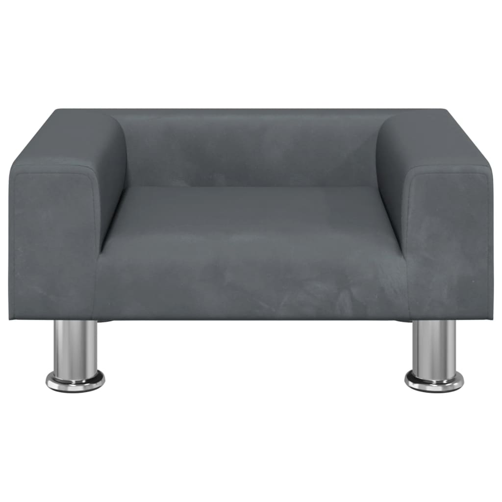 Kinderbank 50X40X26,5 Cm Fluweel Donkergrijs