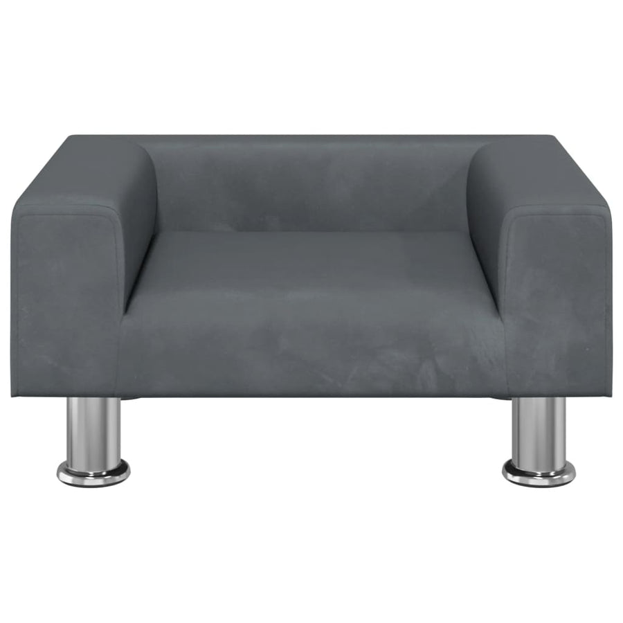 Kinderbank 50X40X26,5 Cm Fluweel Donkergrijs