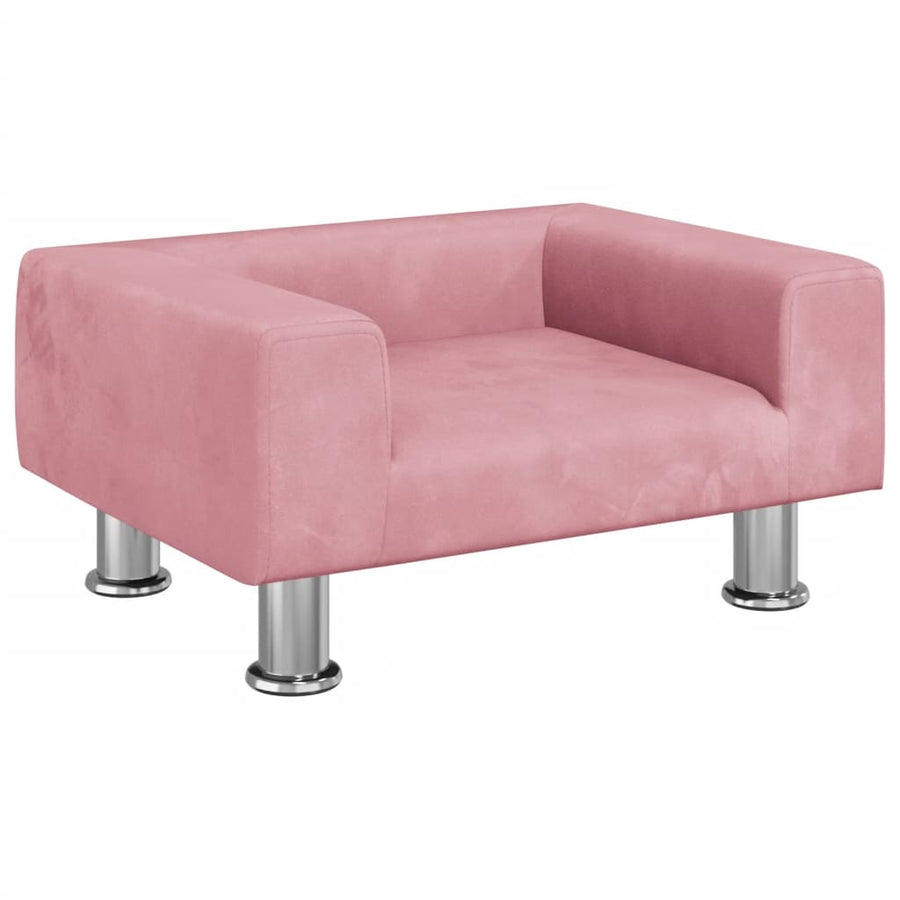 Kinderbank 50X40X26,5 Cm Fluweel Roze 50 x 40 x 26.5 cm